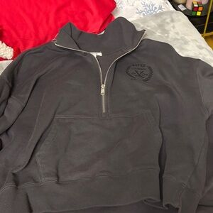Garage Black Half-Zip Sweatshirt